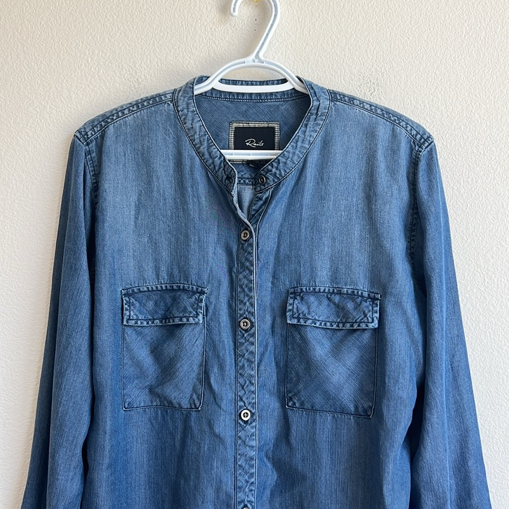 Rails Denim Button Down Shirt - image 2